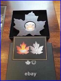 2016 Canada $20 Maple Leaf Shape Coin Coloured 1 Oz. 999 Silver Proof Coin