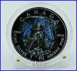 2016 Canada Grim Reaper Death Maple Leaf Armageddon -1 Oz Silver Colored Coin