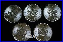 2016 Canada Mint Roll (25) Silver Maple Leaf $5 GEM BU