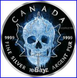 2017 1 Oz Silver ICE SKULL MAPLE LEAF Coin WITH RUTHENIUM