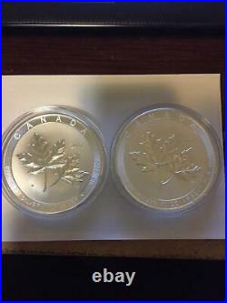 2017 & 2018 $50 10 tr oz Silver Coin Magnificent Maple Leaf Canada