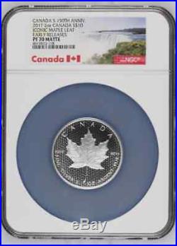 2017 Canada $10 2 oz. Matte Proof Silver Canada 150th Maple Leaf NGC PF70 ER