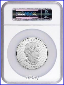 2017 Canada $10 2 oz. Matte Proof Silver Canada 150th Maple Leaf NGC PF70 ER