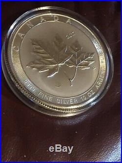 2017 Canada 10 Oz 9999 Fine Silver 50 Dollars Maple Leaf coin in Capsule