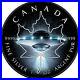 2017 Canada $5 Maple Leaf UFO GLOW IN THE DARK Colorized 1oz Silver Coin NIB COA