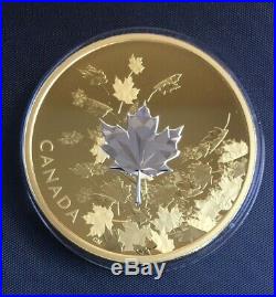 2017 Canada $50 3 oz. Reverse Gold-Plated Silver Coin Whispering Maple Leaves