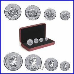 2017 Canada Maple Leaf 9999 PURE Silver 4 Coin Set Fractional PROOF