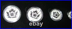 2017 Canada Maple Leaf 9999 PURE Silver 4 Coin Set Fractional PROOF