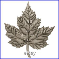 2017 Canada Maple Leaf Shaped 1 Kilo Silver Antiqued $250 NGC MS69 ER SKU50140