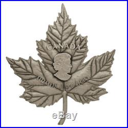 2017 Canada Maple Leaf Shaped 1 Kilo Silver Antiqued $250 NGC MS69 ER SKU50140