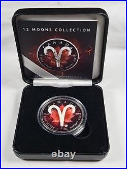 2017 Canada Silver Maple Leaf 1 Oz Zodiac Aries Colorized Smitty's Treasures