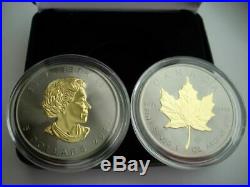 2017 Canadian Maple Leaf BLACKOUT 1 oz. 999 silver coin Ruthenium & 24K Gold HOT
