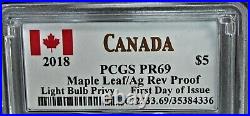 2018 1 oz Silver Canada Maple Leaf Light Bulb Privy Reverse Proof PCGS PF69268