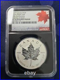 2018 $20 30th Anniversary Canada Silver Maple Leaf NGC Rev PF70 FDI with CoA