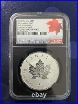 2018 $20 30th Anniversary Canada Silver Maple NGC Rev PF70 First Day of Issue