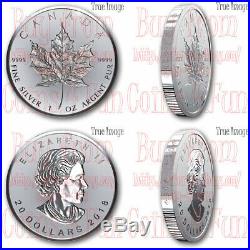 2018 30th Anniversary of SML $20 Pure Silver Proof Incuse Maple Leaf Coin Canada