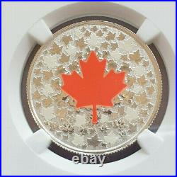 2018 CANADA 0.9999 Fine silver'Maple Leaf' hearts Aglow $5 NGC GRADED SP69