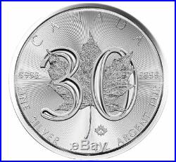 2018 CANADIAN MAPLE LEAF COIN & BAR 30th ANNIVERSARY Silver Set