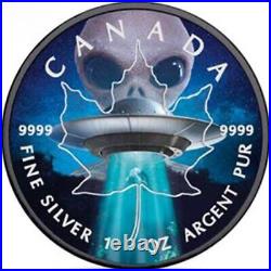 2018 Canada 1 oz Silver Maple Leaf UFO Glow in the Dark $5 Coin