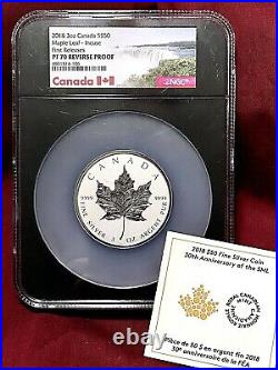 2018 Canada 3oz Silver Incuse Maple Leaf Ngc Pf-70 Rev Pf First Release