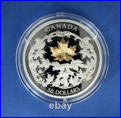 2018 Canada Silver Proof $30 coin Golden Maple Leaf in Case with COA