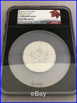 2018 Silver Maple leaf 3 ounce $50 Reverse Proof PF70 First Day Issue
