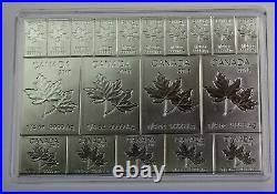 2018 canada maple leaf set of bars 9999 fine silver 2 oz total fractional set