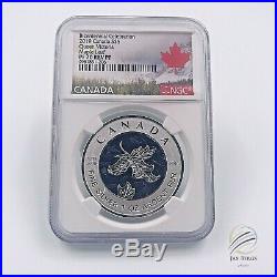 2019 $5 Canada 1oz Ngc Pf70 Silver Maple Leaf Victoria Blue Rhodium Rev Proof Fr