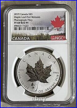 2019 $5 Canada 1oz Silver Maple Leaf Ngc Pf69 Phonograph Privy Reverse Proof Fr