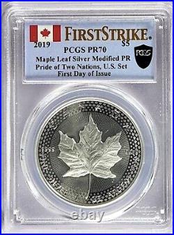 2019 $5 Pride of 2 Nations Proof Silver Maple Leaf NGC PR70 FS/FDOI