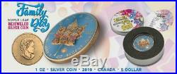 2019 Canada 5$ Maple Leaf Family Day 1 Oz Bejeweled Silver Coin 500pcs Limited