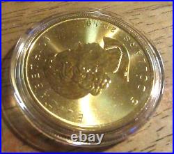 2019 Colorized 24kt Gold Maple Leaf 1oz Silver $5 Coin Skull & Flag COA #19/250