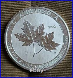 2020 10 oz. $50 Canada Maple SILVER. 9999 purity coin