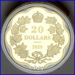 2020 $20 Masters Club Coin Pure Silver Proof Coin Iconic Maple Leaves Gold Pltg