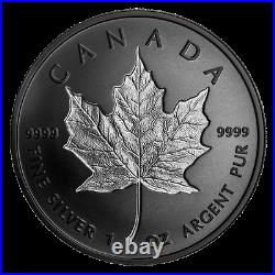 2020 Canada $20 Rhodium plated incuse pure silver maple leaf coin in stock
