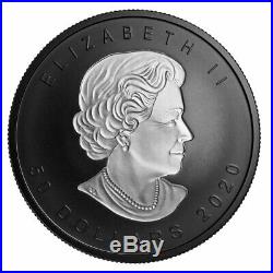 2020 Canada $50 3 oz Incuse Silver Maple Leaf Black Proof Coin GEM Proof OGP