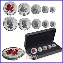 2020 Canada Pure Silver 5-Coin Maple Leaf Fractional Set (Mintage 3,000)