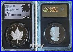 2020 Canada S$20 Maple Leaf Incuse-rhodium Plated Pf70 First Day Of Issue