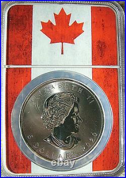 2020 Canada S$5 MAPLE LEAF 1 Oz Silver Bullion Strike NGC MS70 FLAG CORE