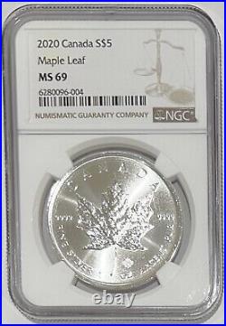2020 Canada S$5 Maple Leaf MS 69 NGC LOC10