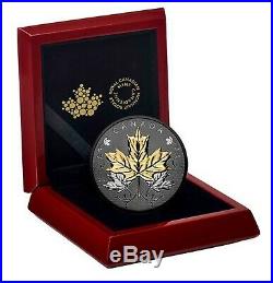 2020 Canada S$50 Maple Leaves In Motion 5 Oz Silver Gold & Rhodium Plating OGP