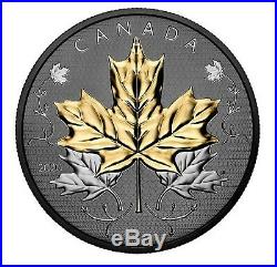 2020 Canada S$50 Maple Leaves In Motion 5 Oz Silver Gold & Rhodium Plating OGP