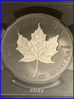2020 Canada Silver Maple Leaf Incuse Black Rhodium 1 oz