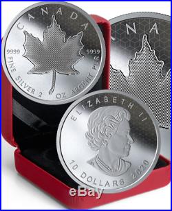 2020 Pulsating Maple Leaf $10 2OZ Pure Silver Proof Coin Canada