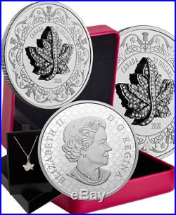 2020 Royal Canadian Maple Leaf Brooch Legacy $30 2OZ Pure Silver Proof Coin