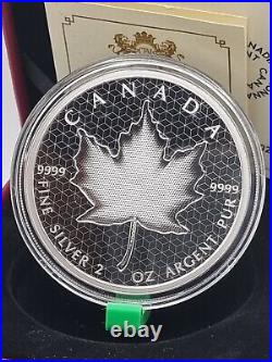 2020 Royal Canadian Mint 2oz PULSATING MAPLE LEAF Silver Proof $10 coin