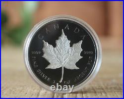 2020 Silver Maple Leaf $20 Rhodium-Plated Double-Incuse 1 OZ Silver Coin Canada