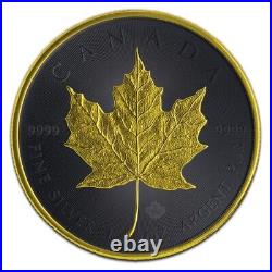 2021 1oz. 9999 Canadian Maple Leaf Ruthenium & Gold Gilded Silver Coin