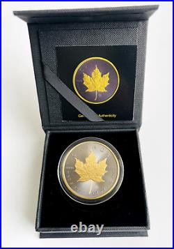 2021 1oz. 9999 Canadian Maple Leaf Ruthenium & Gold Gilded Silver Coin