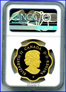 2021 1oz Canada $20 Gilt Silver Iconic Maple Leaves Scallop Proof Ngc Pf70 Fr